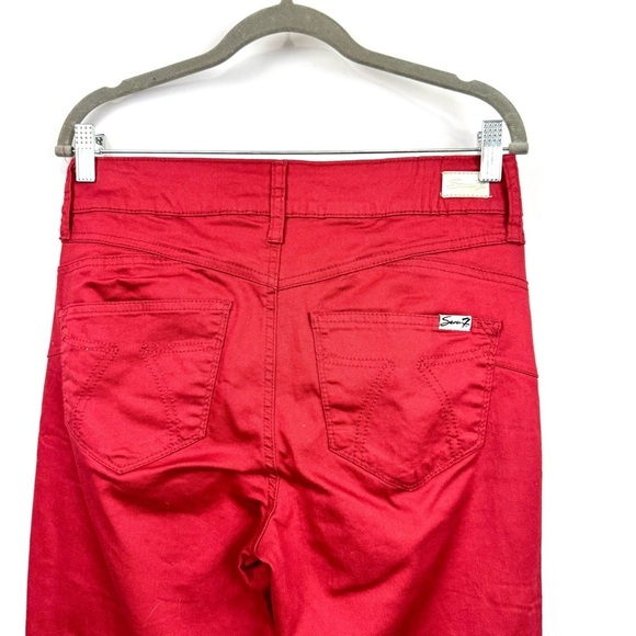 SEVEN 7 WOMENS SZ 4 RED HIGH RISE SKINNY JEANS STRETCH CONTOURING BOOTY SHAPING - Picture 5 of 12